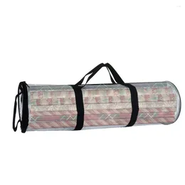 Storage Bags Waterproof Bag Transparent Zipper Closure Christmas Wrapping Paper With Handle Pvc Xmas Gift Wrap