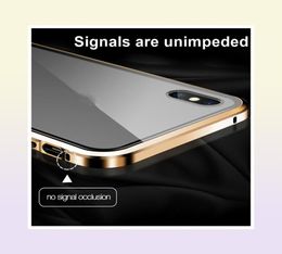 Privacy Magnetic Phone Cases For iPhone XS 14 13 12 11 Pro MAX X XR 7 8 Plus Magnet Metal Tempered Glass 360 Protective Cover8417063