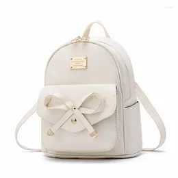 School Bags Backpack Female Korean Version Of The College Wind PU Leather Cute Student Bag Women