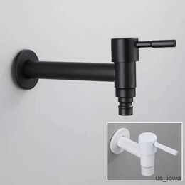 Bathroom Sink Faucets Black Wall Mounted Faucets Bathroom Corner Washing Machine Faucet Single Cold Outdoor Garden Bibcock Bath Toilet Mop Pool Taps