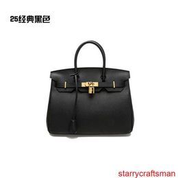 Genuine Leather Bags Trusted Luxury Handbag 2024 European and American New Genuine Leather Womens Bag Top Layer Cowhide Fashion Litchi Pattern Platin with LOGO HBB6