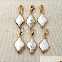 Pendant Necklaces Wt-P971 Wkt Design Pearl Fashion Rhombus Shape With Gold Electroplated High Quality Wholesale Drop Delivery Jewelr Dhsfj