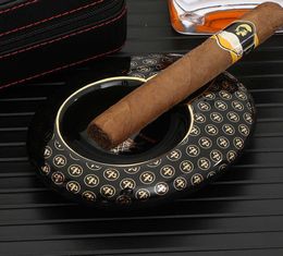 GALINER Round Pocket Cigar Ashtray Home Ceramic Mini 1 Tube Cigar Ashtrays Travel Outdoor Portable Ash Tray 2107243418365