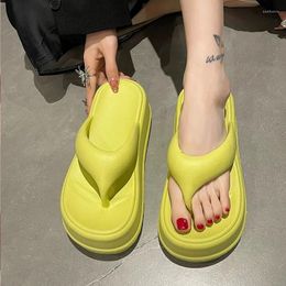 Slippers 2024 Summer Wedge For Women Solid Colour Casual Comfortable Non-slip Flip-flops Ladies Beach