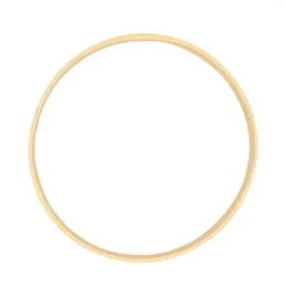 Decorative Figurines Dream Bamboo Rings Wooden Circle Round Catcher DIY Hoop For Flower Wreath House Garden Plant Decor Hanging Basket 23Cm