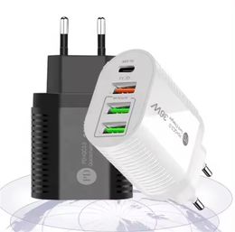 New PD36W fast charger PD+3USB Mobile Phone Charger 5V4A US EU UK Plug Multi-Port Adapter Charging Head