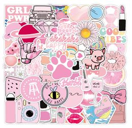 50PCS Cartoon Mix Pink Style Vsco Cute Stickers Pack For Kids Toys Laptop Skateboard Diy Luggage Refrigerator Notebook Decals9146005