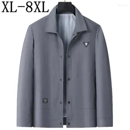 Men's Jackets 8XL 7XL 6XL 2024 Spring Autumn High End Business Men Long Sleeve Lapel Mens Coats Casual Loose Jacket For Man Tops