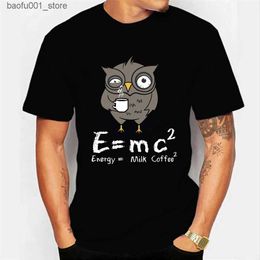 Men's T-Shirts Mens T-shirt E MC2 Energy Milk Coffee Pattern Shirts 2022 New Street Fashion Style Short-sleeve T-shirts Male Top Clothes Q240220
