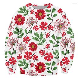 Men's Hoodies 3D Print Plants Flower Leaf Hoodie For Men Long Sleeve Sweatshirt Harajuku Fashion Round Neck Spring Autumn Pullovers