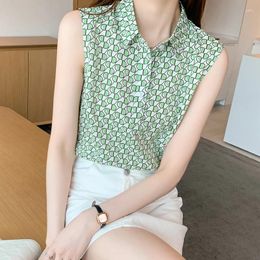 Women's Blouses Fashion Woman Blouse 2024 Office Blusas Vintage Top Simple Elegant Chic Loose Chiffon Shirt Korean Summer Clothes Women