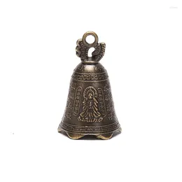 Decorative Figurines 1 Pc Antique Bell Mini Brass Copper Sculpture Pray Guanyin Shui Feng Invitation Buddha Buddhism Bells