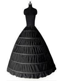 Ball Gown Large Black Petticoats New Arrival White 6hoops Bride Underskirt Formal Dress Crinoline Plus Size Wedding Accessories f9785459