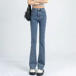Women's Jeans Y2k Black Bellbottoms For Women Spring Autumn Vintage High Waist Skinny Flare Woman Casual Denim Trousers Streetwear