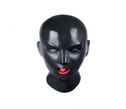 Latex Bondage Hood Sex Mask Fetish Toys Bdsm Bondage With Open Mouth Gag Adult Sex Toy Hood Mask Y190603025711362