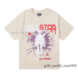 Hellstar T Shirt Designer T Shirts Graphic Tee Cloth All-match Clothes Hipster Washed Fabric Street Graffiti Letter Foil Print Vintage Coloeful Loose Hellstar 834