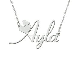 Ayla Name Necklace Pendant for Women Girlfriend Gifts Custom Nameplate Children Best Friends Jewellery 18k Gold Plated Stainless Steel