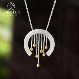 Pendants Lotus Fun Real 925 Sterling Silver Handmade Fine Jewellery Oriental Element Vintage Curtain Pendant without Necklace for Women