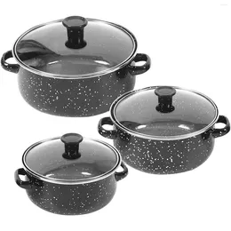 Pans 1 Set Of Enamel Soup Pot Household Stew Multifunctional Stock Kitchen Stockpot