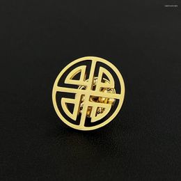 Brooches Chinese Knot Men Brooch Stainless Steel Butterfly Buckle Pins Fortune Tattoo Clasp Amulet Jewelry Wedding Suit Accessories Gift