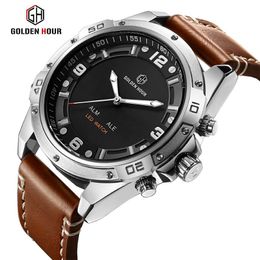 Reloj Hombre GOLDENHOUR Men Watch Arm Sport Watch Men Top Brand Military Men Wrist watch Male Clock Waterproof Relogio Masculino205s