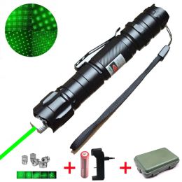 Pointers High Power Green Lasers Adjustable Focus Burning Green Laser Pointer Pen Hunting Lazer 009 Range Greater Than 3000 Metres