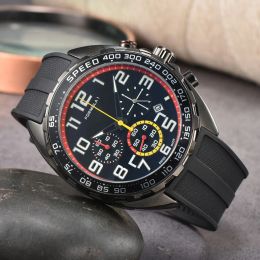 Новая Formula1 Tog Mens Luxury Sports Watch Designer Brand Watch 3 Eyes Date Quartz Watch Watch Men Fashion Силиконовый ремешок многоцветный