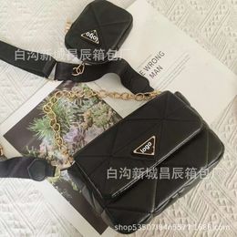 New High Appearance Crossbody Three in One Women's Postman Casual Versatile Small Fragrant Lingge Bag 75% factory direct sales