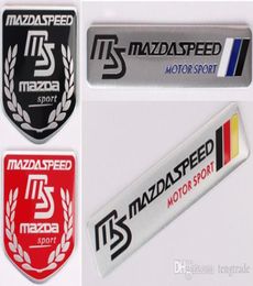 High Quality Aluminum alloy Sticker Car Sport Sticker Label Emblem Badge car styling for MS MAZDASPEED 120x26mm 50x50mm6018155