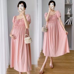Dresses R86993# Maternity Dresses A Line Short Sleeve Korean Loose Dress Women Summer Slim Pregnant Dress