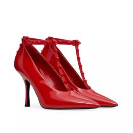 Red Slingback Pumps Classics Stud Stiletto Heel Pump Single Shoes Women Designer Brand Dress Shoes Office Luxury Designer Famous Sexy Pointed Toe Bridal Wedding