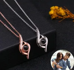 Necklaces Custom Photo Projection Necklace Mother's Day Christmas Gift Lover Personality Picture Name Memory Jewelry Birthday Gift