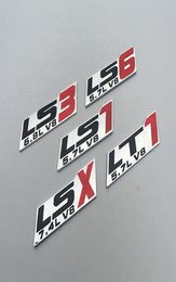 1 PCS 3D metal LT1 LS1 LS3 LS6 LT9 LSX 57L 68L 74L V8 badge Side emblem rear Displacement decoration car stickers Car Styling2127964