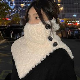 Scarves 2024 Korean Instagram Hairy High Neck Collar Set Winter Everything Warm Plush Lovely Shawl Scarf