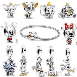 New 100th Anniversary Mouse Bracelet Disnes Duck Pig Elephant Charm Pendant Diy Fit Pandoras Designer Necklace for Women Jewellery Gift Wholesale AA46