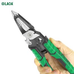 LAOA Electrician Pliers Needle Nose Pliers 9 in 1 for Clamping Screwing Wire Stripping Cable Cutting Wire Splitting 240219