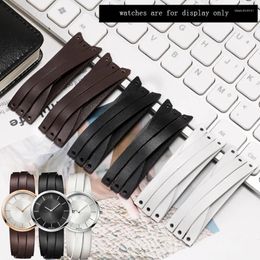 Watch Bands YOPO Genuine Leather Strap White Black Brown Bracelet Replacement Belt For K2R2S1 K2R2S6 K2R2M1K6 K2R2M6G6 Female Chain