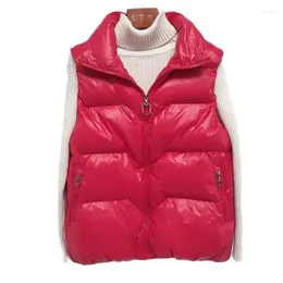 Women's Vests Fashion Collar Cotton-Padded Vest 2024 Down Cotton Jacket Autumn Winter Coat Korean Waistcoat Warm Female