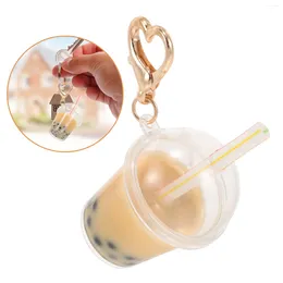 Keychains Milk Tea Pendant Keychain For Women Bubble Accessories Cute Handbag Charms Plastic Backpack Cup Pendants