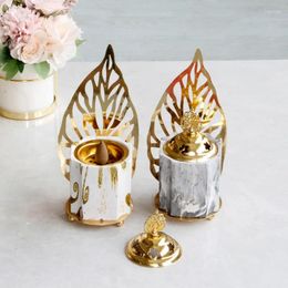 Candle Holders Alloy Ceramic Scented Stove Creative Essential Oil Lamp Holder Ramadan Home Decoration