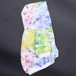 Designer Dog Hoodie Colourful Tie Dyed Pet Hoodie Classic Presbyopia Logo Printed Cat Coat Pet Clothes XXS-XXL