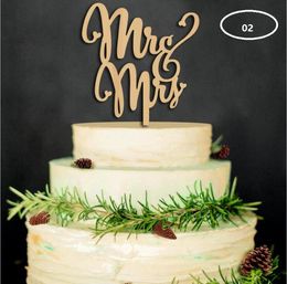 The wood material wedding cake inserted card Wedding cake inserted personalized wedding decoration wood plug WT0478391995
