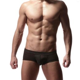 Underpants Men's Solid Cotton Briefs Seamless High Elastic Low Rise Trunks Shorts Breathable Home Lounge Comfortable Underwear Slips Homme