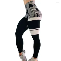 Women's Pants 2024 Plus Size Seamless Yoga Leggings For Ladies Sportswear Young Girls Stripe Digital Printing Tight Gym Push Up Trousers