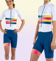 Racing Sets Peppermint Road Bike Storm LS Skinsuit Summer Women Long Sleeve Jumpsuit Short Cycling Suit Pro Team Triathlon Set9892475
