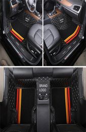 Custom Fit Car Floor Mat Waterproof Leather ECO friendly Material Specific For Car Double Layers Full set Carpet With Borders Logo7945087