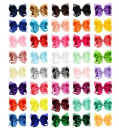 Baby Ribbon Bow Hairpin Clips Girls 10cm Bowknot Barrette Kids Hair Boutique Bows Children Hair Accessories for toddler 40 colors 4368024