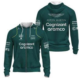 Men's T-Shirts Straight spring and autumn 3D printed hooded cardigan hoodie F1 racing mens team uniform 0D6X