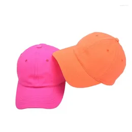 Ball Caps Unisex Fluorescent Neon Safety Baseball Cap Bright Solid Color High Visibility Outdoor Sunscreen Hip Hop Snapback Hat Adjustable