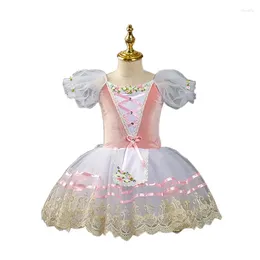 Stage Wear Giselle Long Ballet Costumes Pink Romantic Tutu Tulle Dress Girls Women Adult Skate Ballerina Performance Chorus